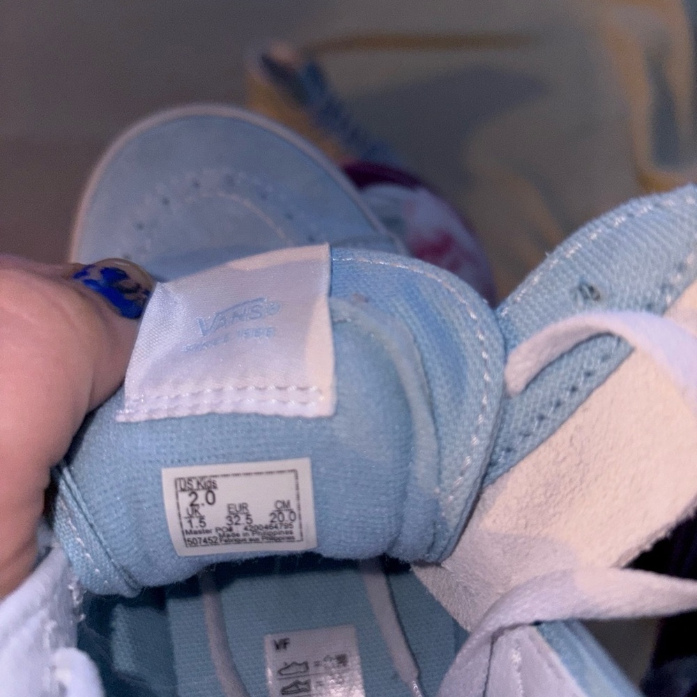 Vans Kids Sky Blue High-Top Sneakers - Picture 6 of 7